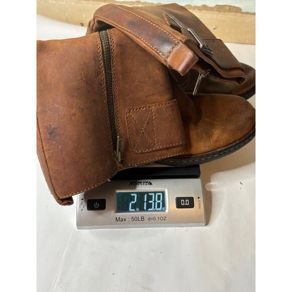 Born Brown Leather Tall Boots Size 9 Zipper Buckle Mid-Calf Stitched Sole Women’ - Picture 10 of 10